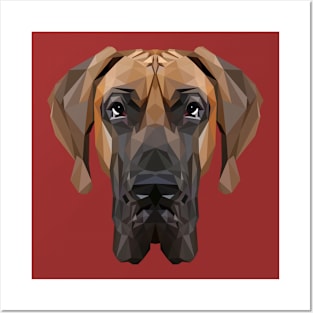 Great Dane Low Poly Art Posters and Art